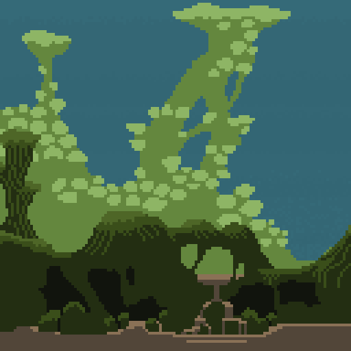 A pixelly swamp based on Roger Dean’s Greenslade cover